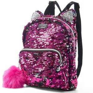 NWOT Justice Flip Sequin Kitty Ears Mini Backpack